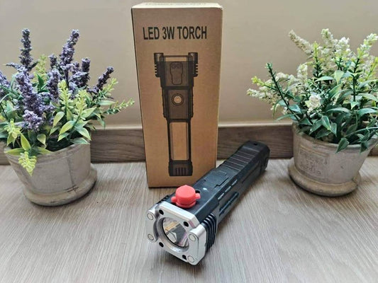 🔦 Linterna Martillo Recargable USB – Tu herramienta todo en uno para emergencias